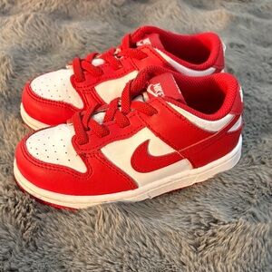 Nike Kids Red and White Athletic Sneakers